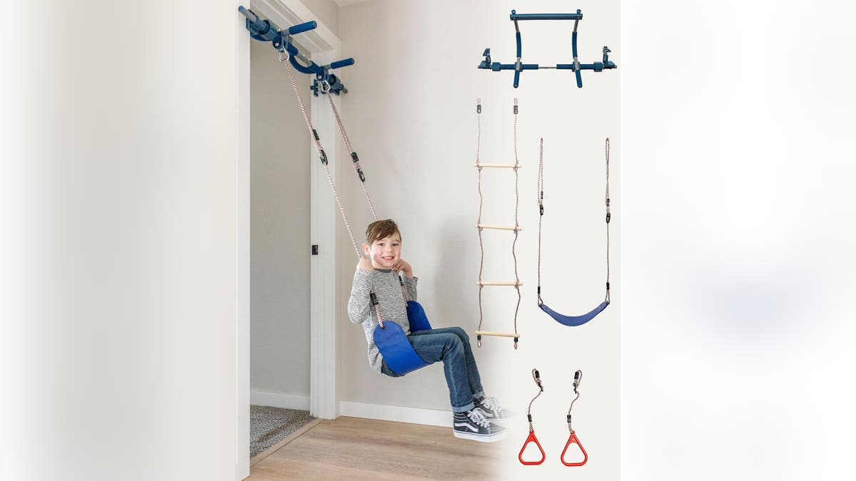 A swing set for inside your home. 