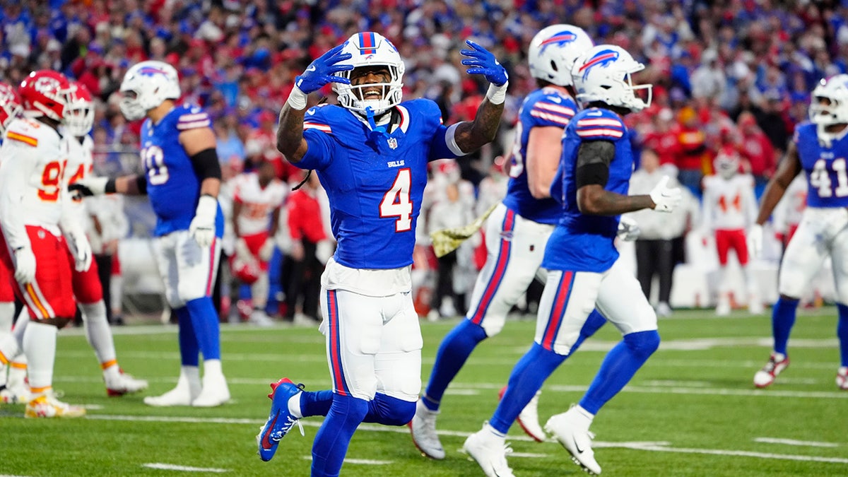 James Cook celebrates touchdown